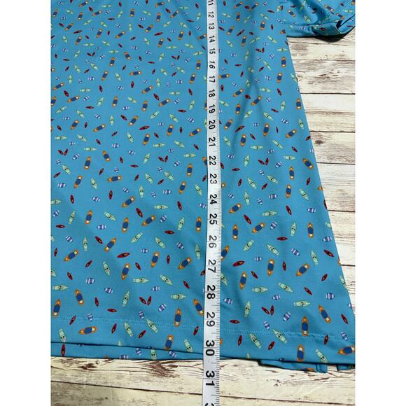 Bad Birdie Patterned Golf Shirt Men's XXL Blue Fun Funky Polo Performance NWOT - Picture 7 of 7